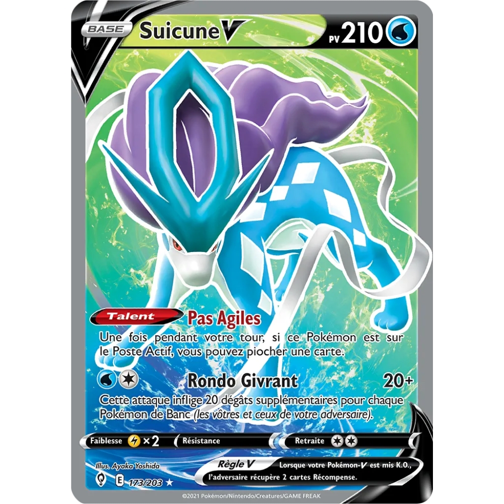 Découvrez Suicune, carte Ultra rare de la série Épée et Bouclier Évolution Céleste