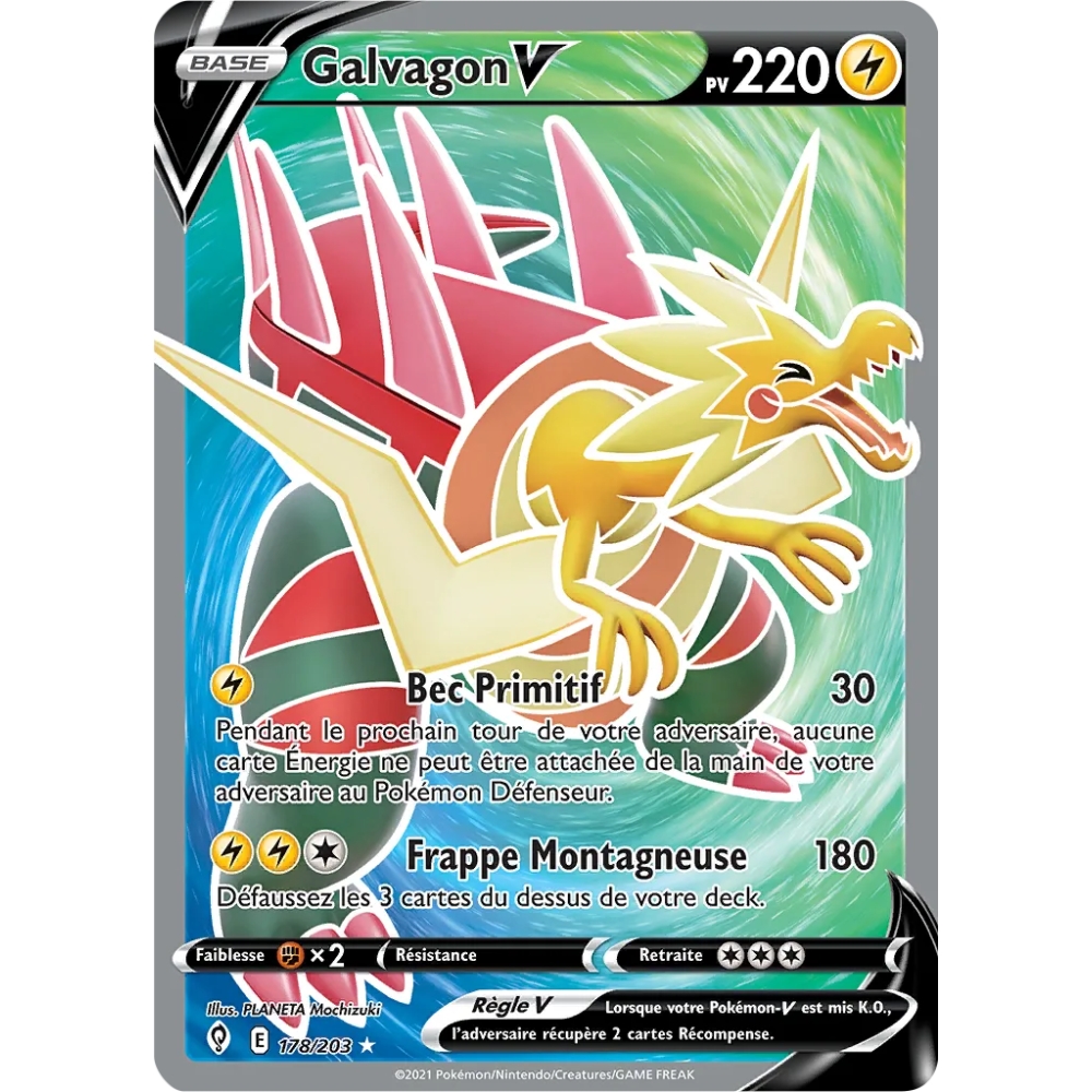 Carte Galvagon - Ultra rare de Pokémon Épée et Bouclier Évolution Céleste 178/203