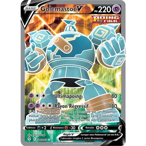 Carte Golemastoc - Ultra rare de Pokémon Épée et Bouclier Évolution Céleste 181/203