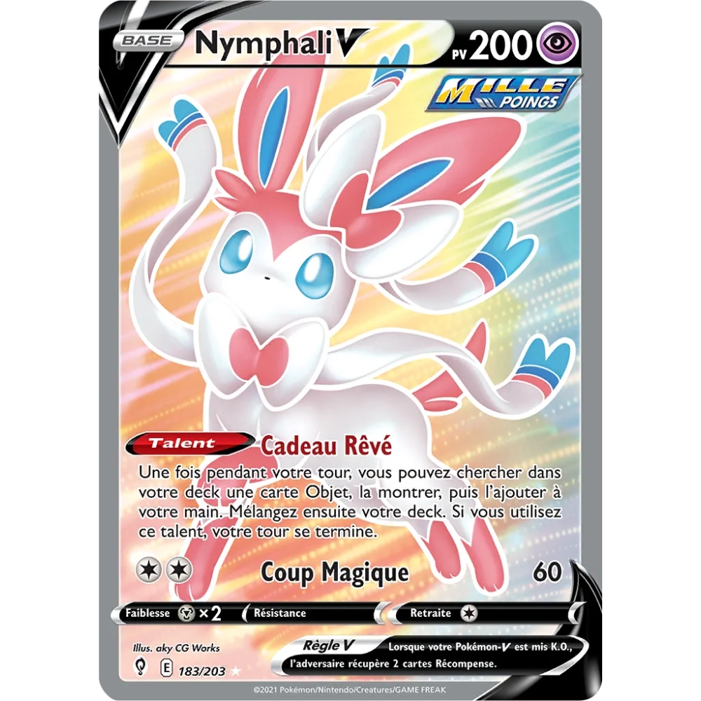 Carte Nymphali - Ultra rare de Pokémon Épée et Bouclier Évolution Céleste 183/203