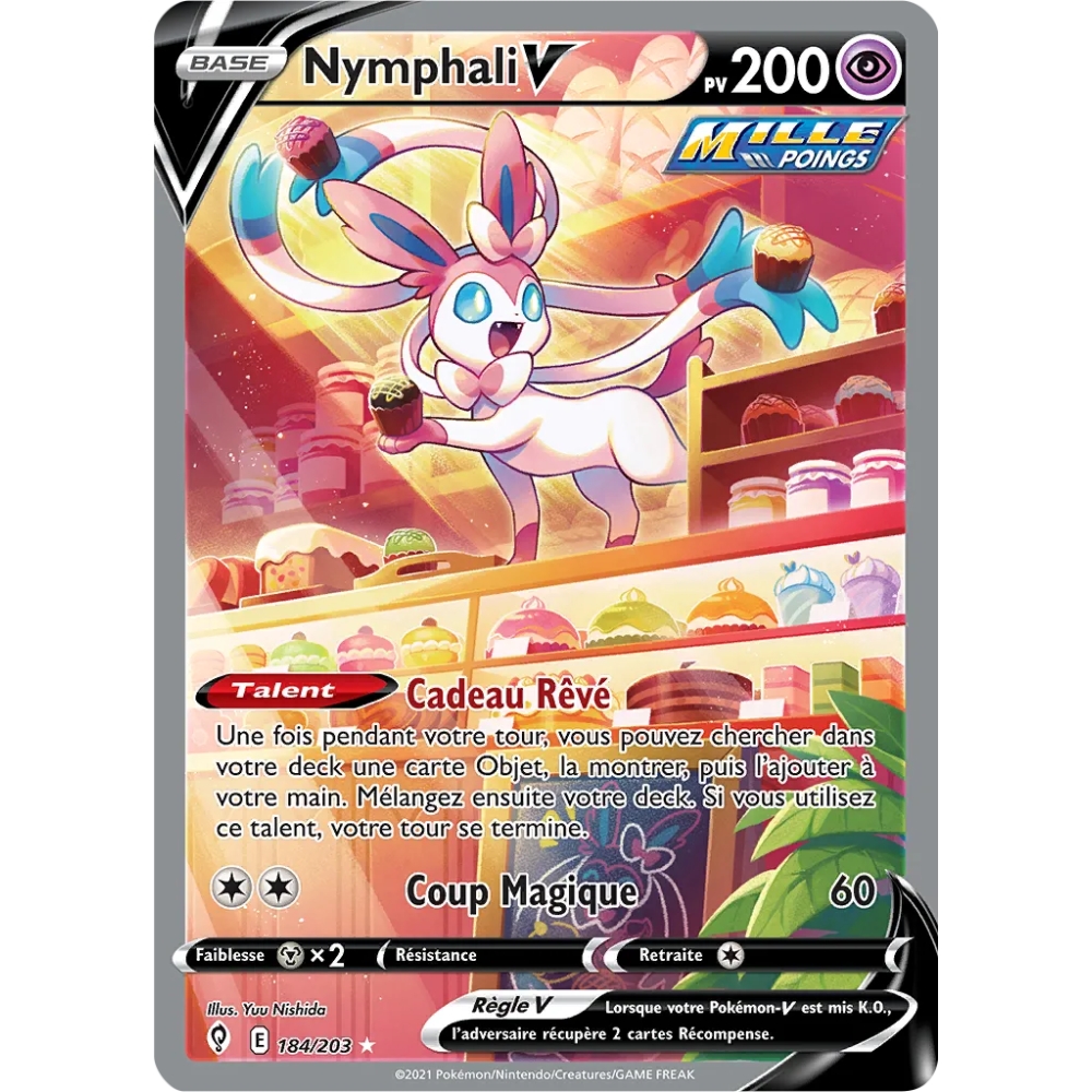 Nymphali 184/203 : Joyau Ultra rare de l'extension Pokémon Épée et Bouclier Évolution Céleste