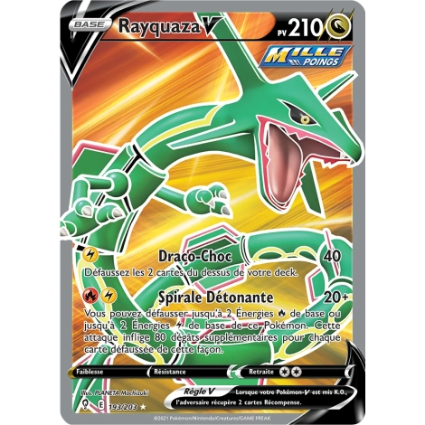 Carte Rayquaza - Ultra rare de Pokémon Épée et Bouclier Évolution Céleste 193/203