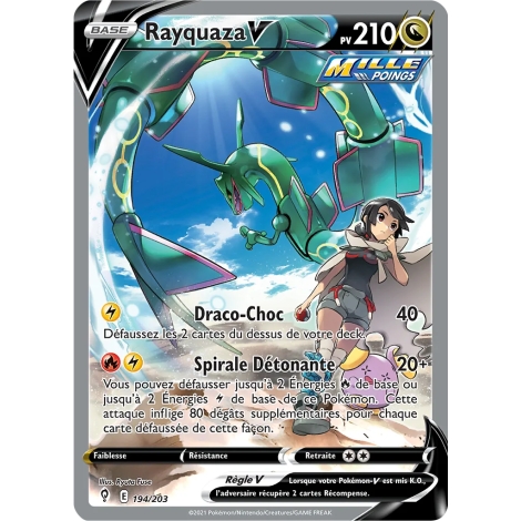 Rayquaza 194/203 : Joyau Ultra rare de l'extension Pokémon Épée et Bouclier Évolution Céleste