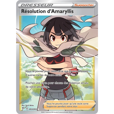 Résolution d'Amaryllis 203/203 : Joyau Ultra rare de l'extension Pokémon Épée et Bouclier Évolution Céleste