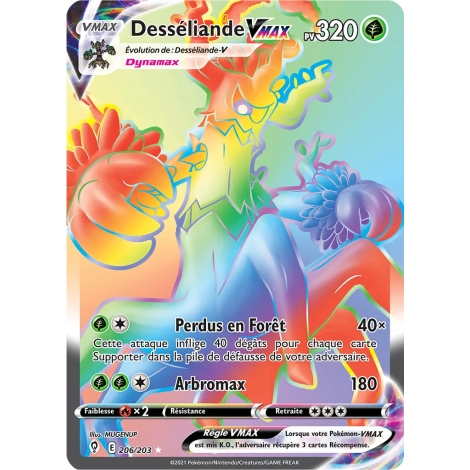 Carte Desséliande - Arc-en-ciel rare de Pokémon Épée et Bouclier Évolution Céleste 206/203