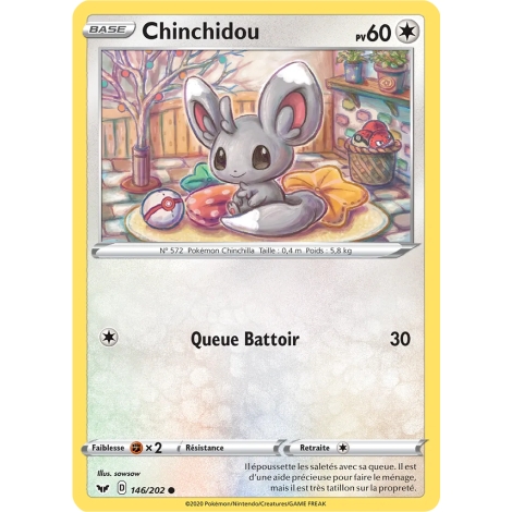 Carte Chinchidou - Commune (Brillante) de Pokémon Épée et Bouclier 146/202