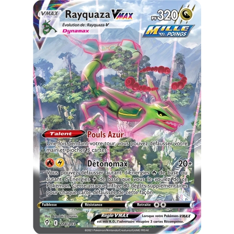 Rayquaza 218/203 : Joyau Secrète rare de l'extension Pokémon Épée et Bouclier Évolution Céleste