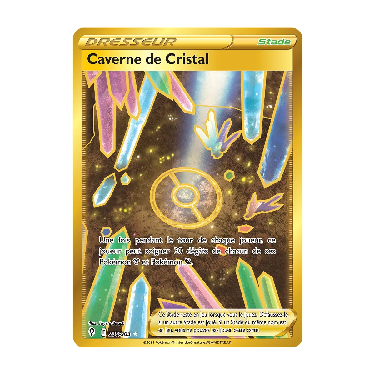 Caverne de Cristal 230/203 : Joyau Secrète rare de l'extension Pokémon Épée et Bouclier Évolution Céleste