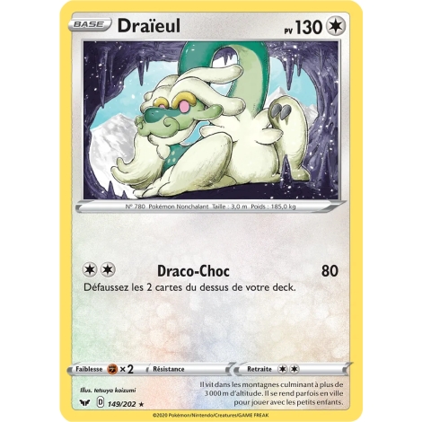 Carte Draïeul - Rare (Brillante) de Pokémon Épée et Bouclier 149/202