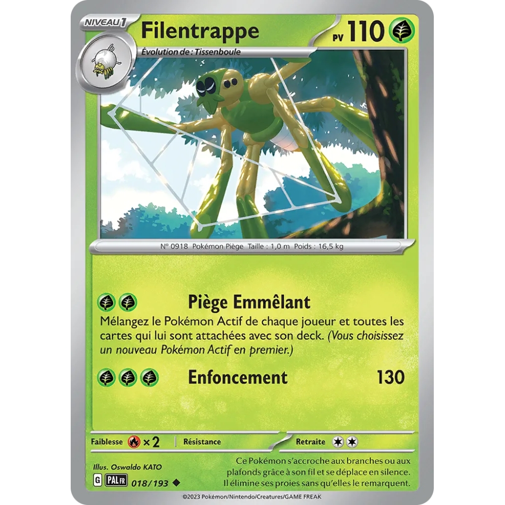 Carte Filentrappe - Peu commune (Brillante) de Pokémon Écarlate et Violet Évolutions à Paldea 018/193