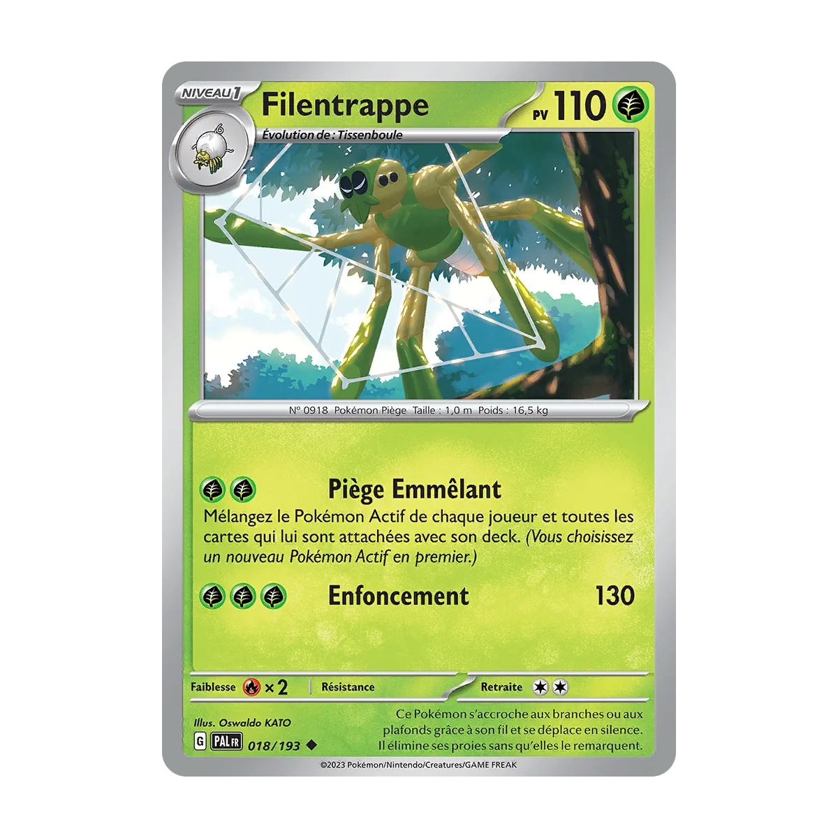 Carte Filentrappe - Peu commune (Brillante) de Pokémon Écarlate et Violet Évolutions à Paldea 018/193