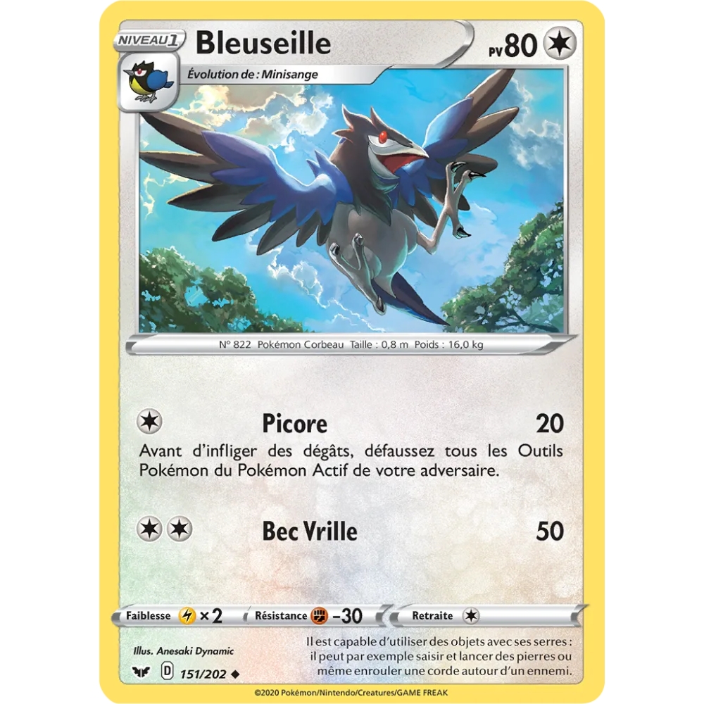 Bleuseille 151/202 : Joyau Peu commune (Brillante) de l'extension Pokémon Épée et Bouclier