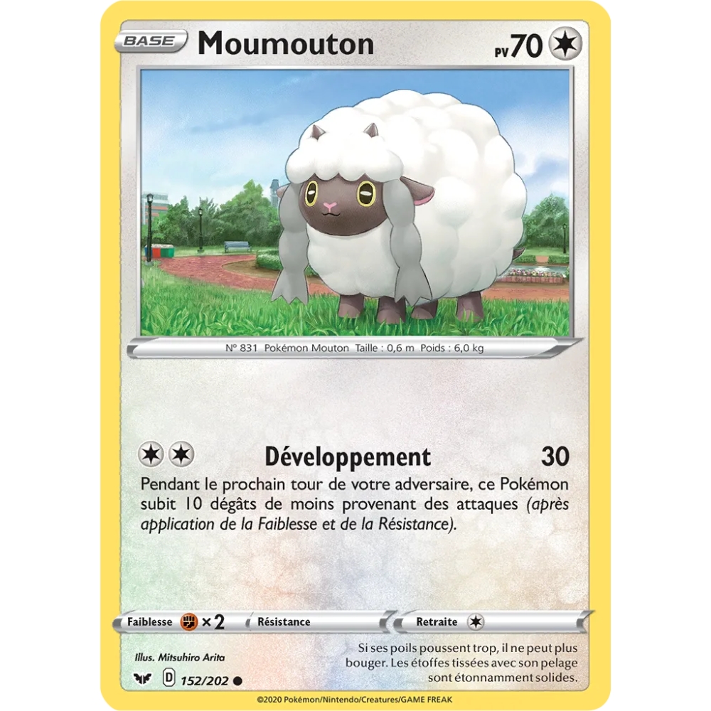 Carte Moumouton - Commune (Brillante) de Pokémon Épée et Bouclier 152/202