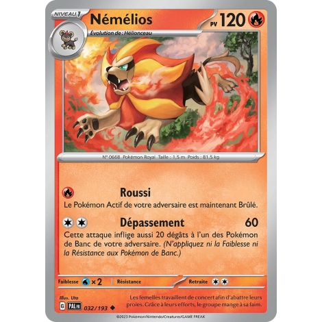 Némélios 032/193 : Joyau Peu commune (Brillante) de l'extension Pokémon Écarlate et Violet Évolutions à Paldea