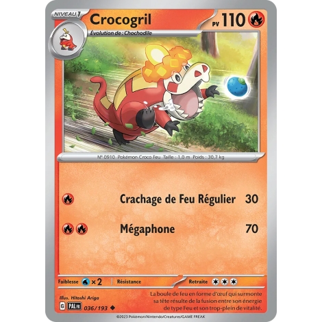 Carte Crocogril - Peu commune (Brillante) de Pokémon Écarlate et Violet Évolutions à Paldea 036/193