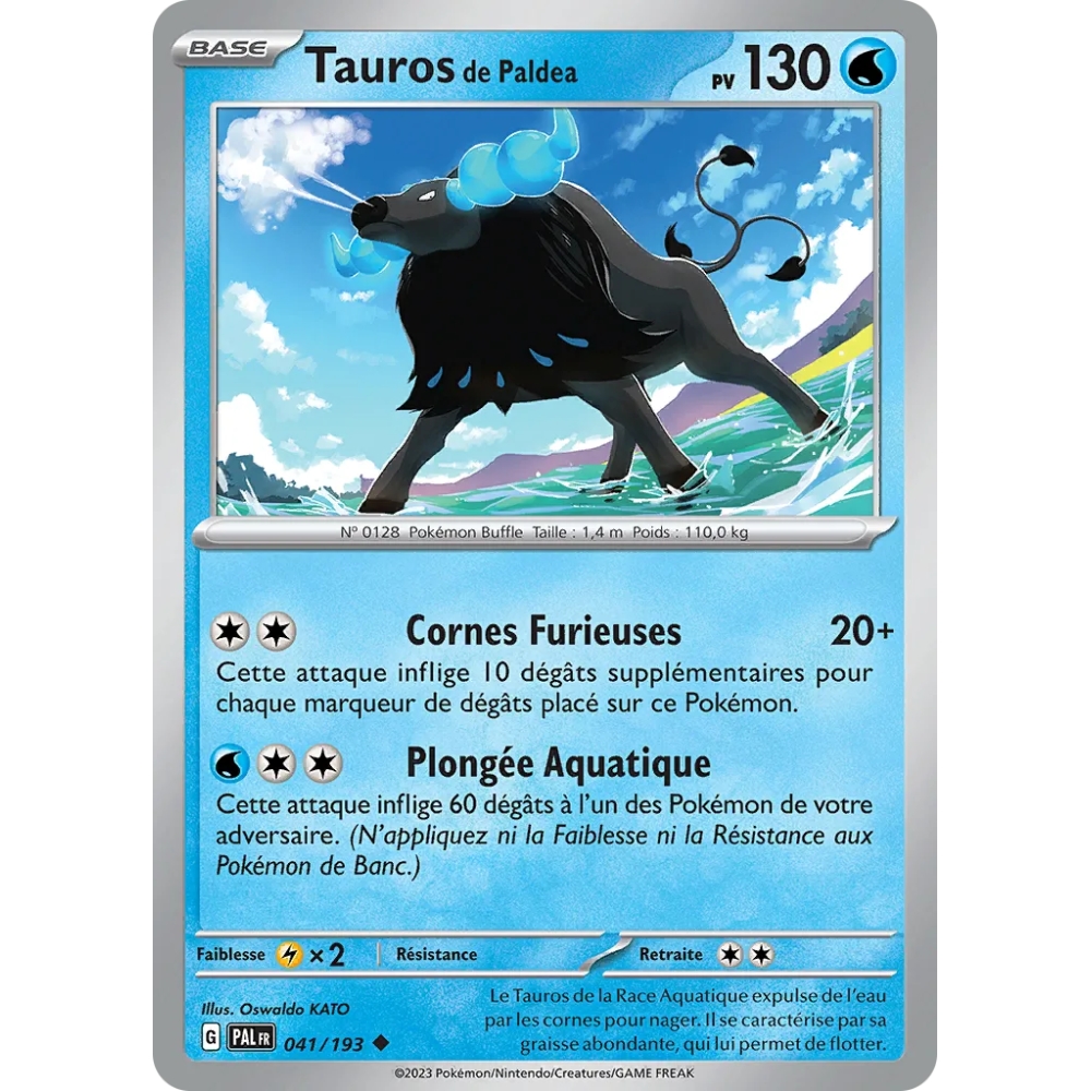 Tauros de Paldea 041/193 : Joyau Peu commune (Brillante) de l'extension Pokémon Écarlate et Violet Évolutions à Paldea