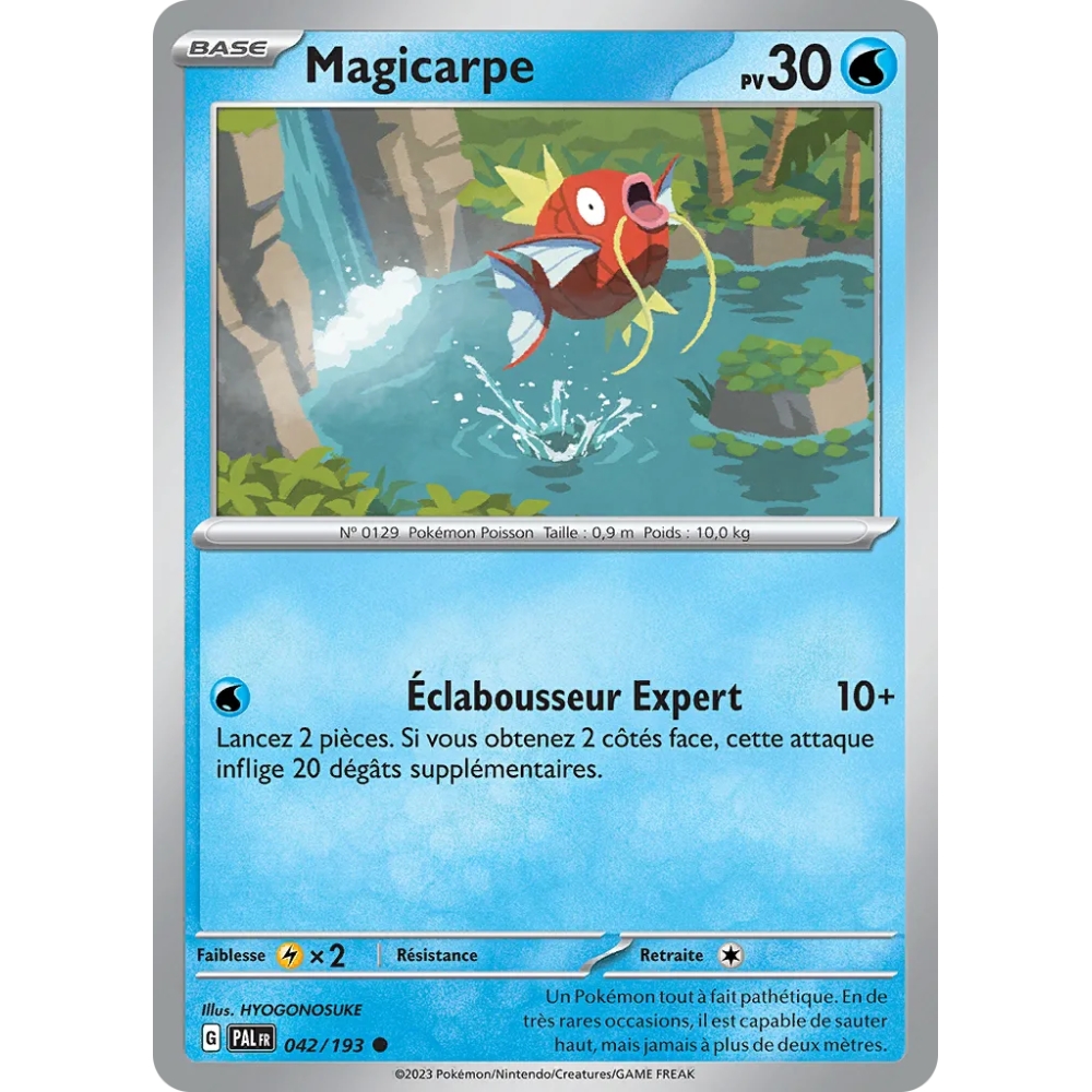 Magicarpe 042/193 : Joyau Commune (Brillante) de l'extension Pokémon Écarlate et Violet Évolutions à Paldea