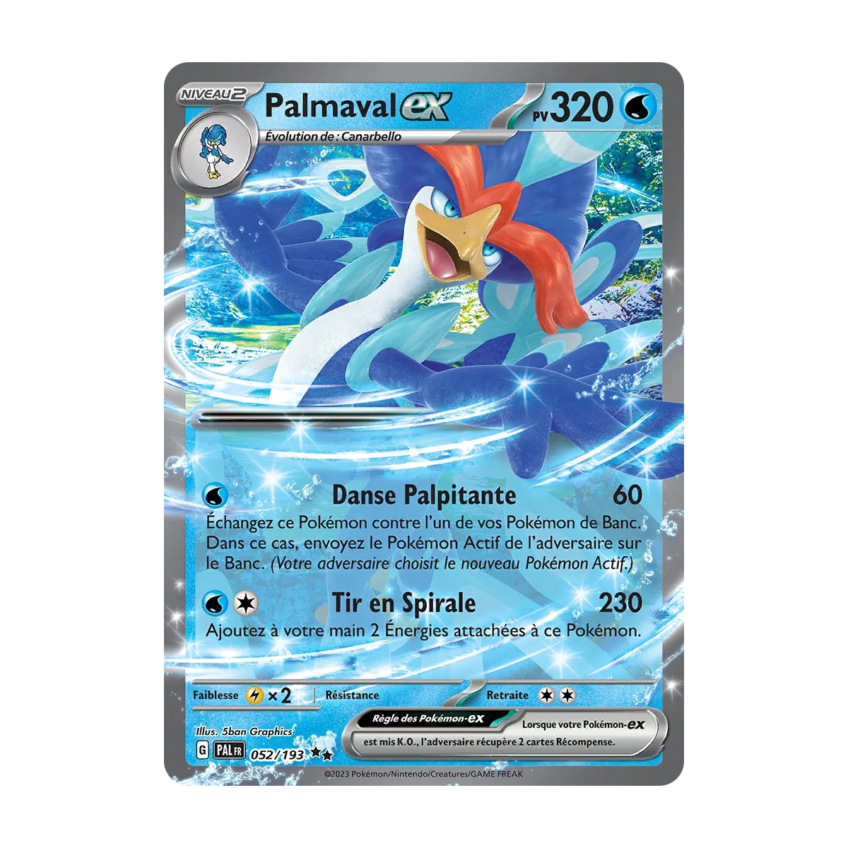 Carte Palmaval - Double rare de Pokémon Écarlate et Violet Évolutions à Paldea 052/193