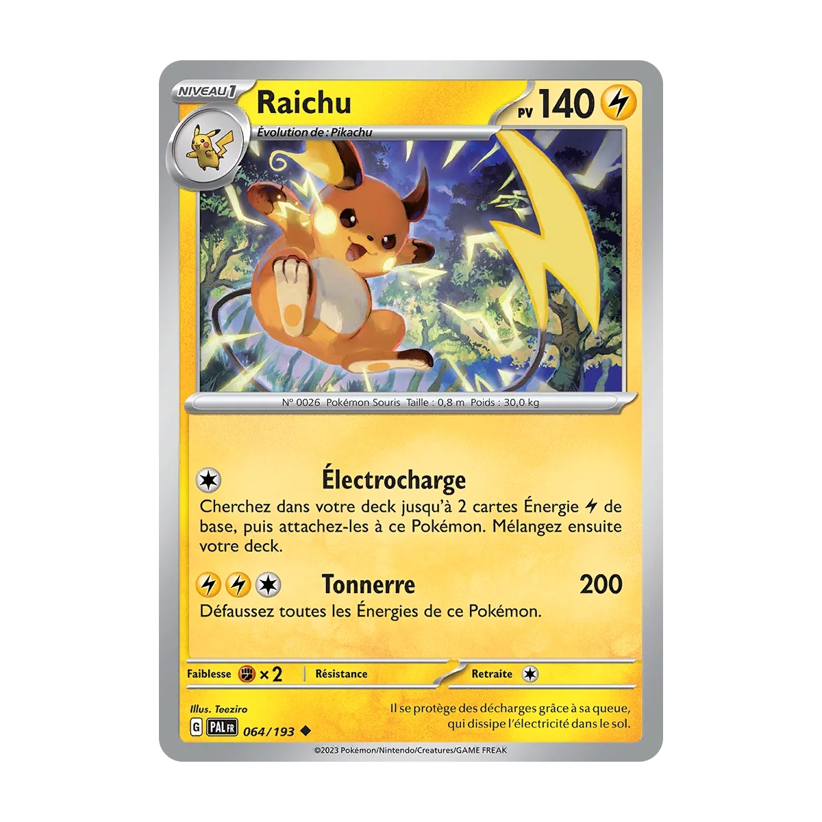 Raichu (Brillante) Écarlate et Violet Évolutions à Paldea 064/193