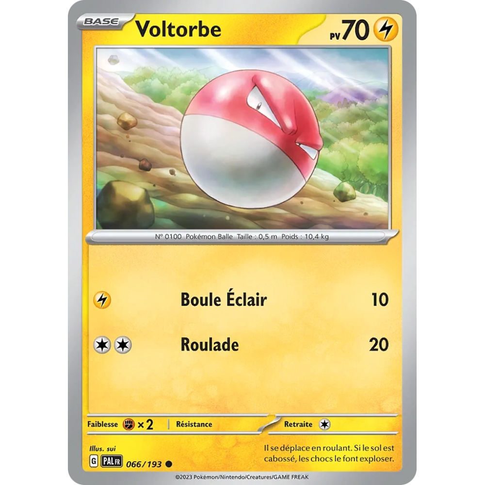 Voltorbe 066/193 : Joyau Commune (Brillante) de l'extension Pokémon Écarlate et Violet Évolutions à Paldea