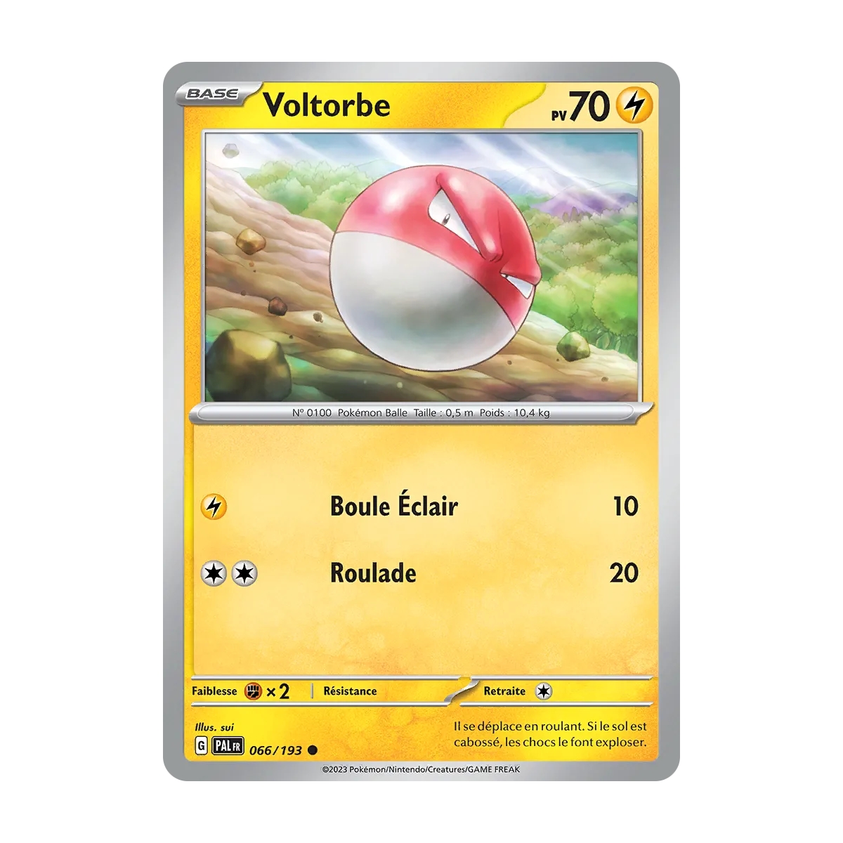 Voltorbe 066/193 : Joyau Commune (Brillante) de l'extension Pokémon Écarlate et Violet Évolutions à Paldea