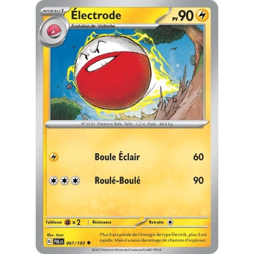 Électrode 067/193 : Joyau Peu commune (Brillante) de l'extension Pokémon Écarlate et Violet Évolutions à Paldea