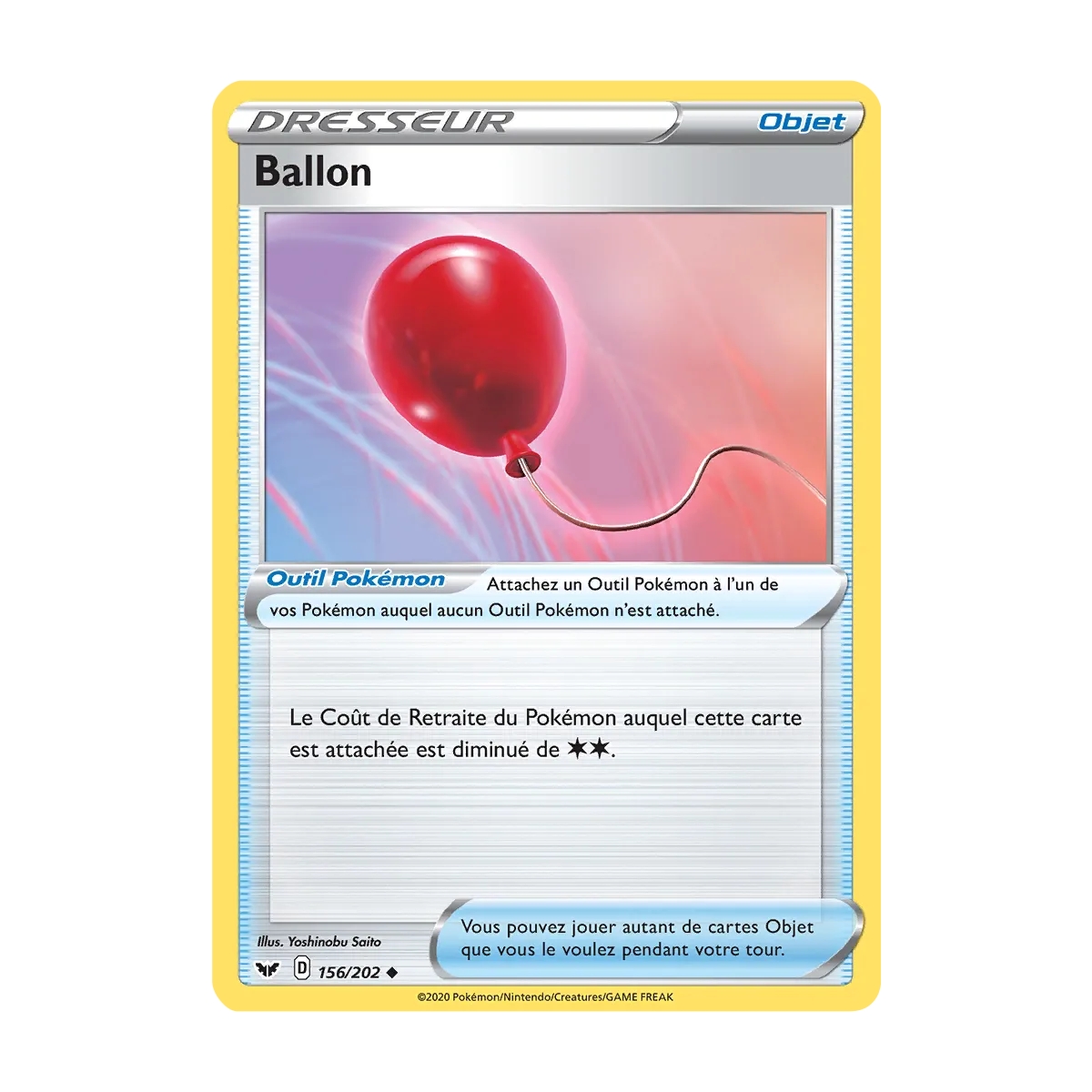 Carte Ballon - Peu commune (Brillante) de Pokémon Épée et Bouclier 156/202