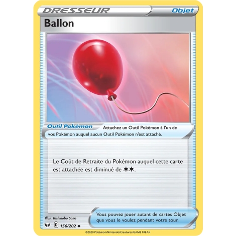 Carte Ballon - Peu commune (Brillante) de Pokémon Épée et Bouclier 156/202