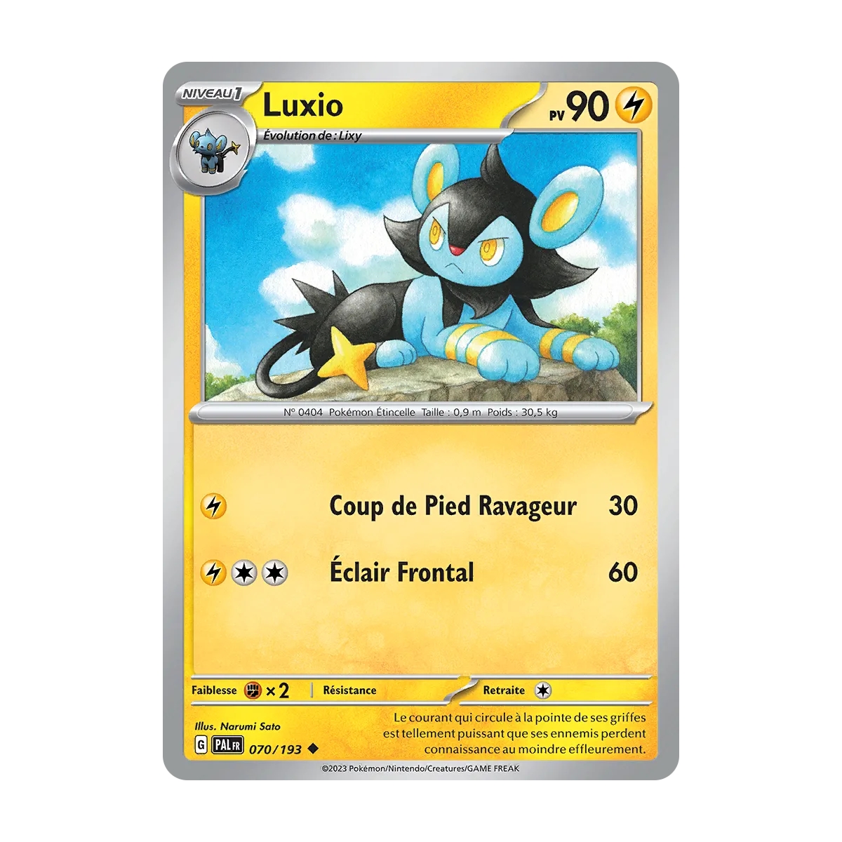 Luxio 070/193 : Joyau Peu commune (Brillante) de l'extension Pokémon Écarlate et Violet Évolutions à Paldea