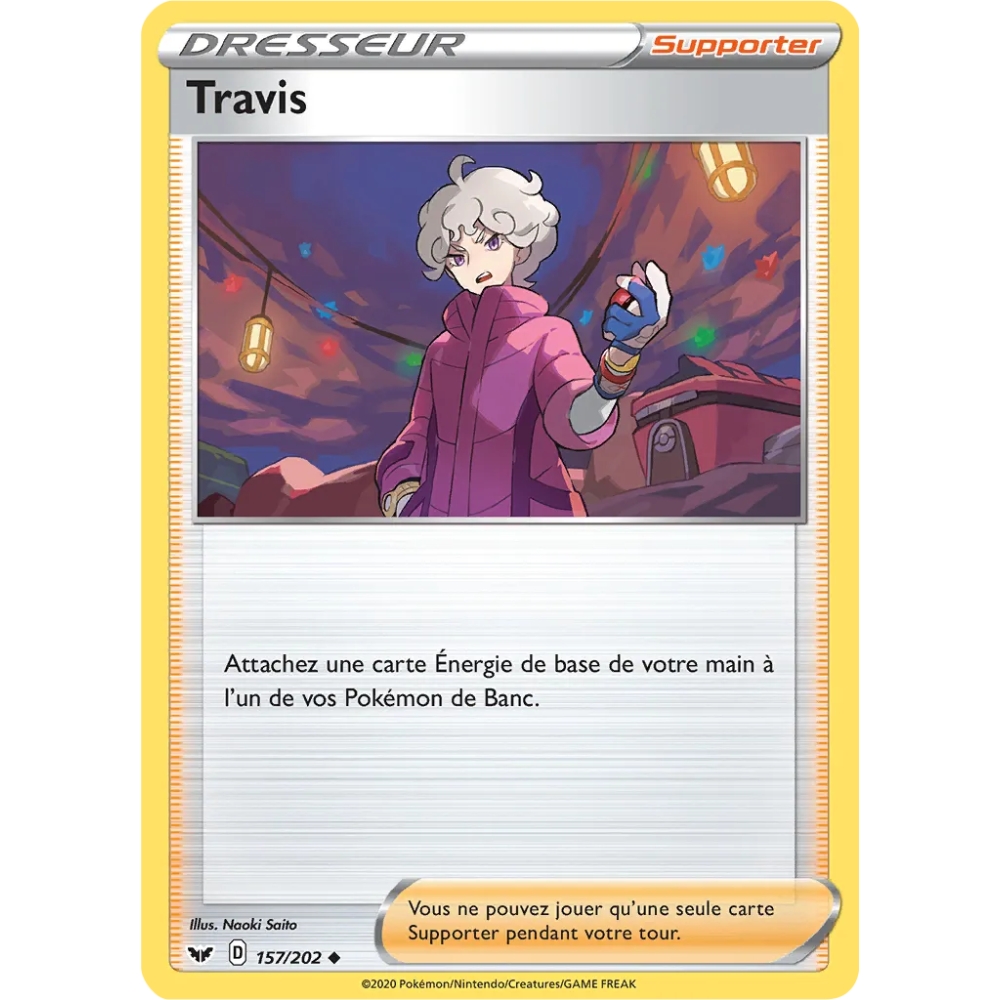 Travis 157/202 : Joyau Peu commune (Brillante) de l'extension Pokémon Épée et Bouclier