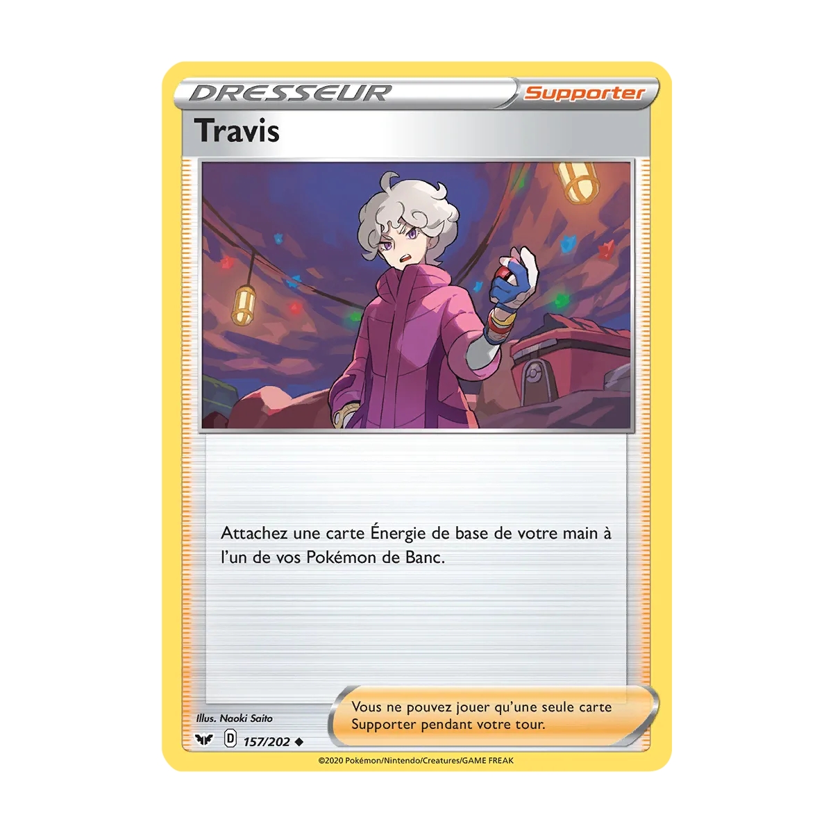 Travis 157/202 : Joyau Peu commune (Brillante) de l'extension Pokémon Épée et Bouclier