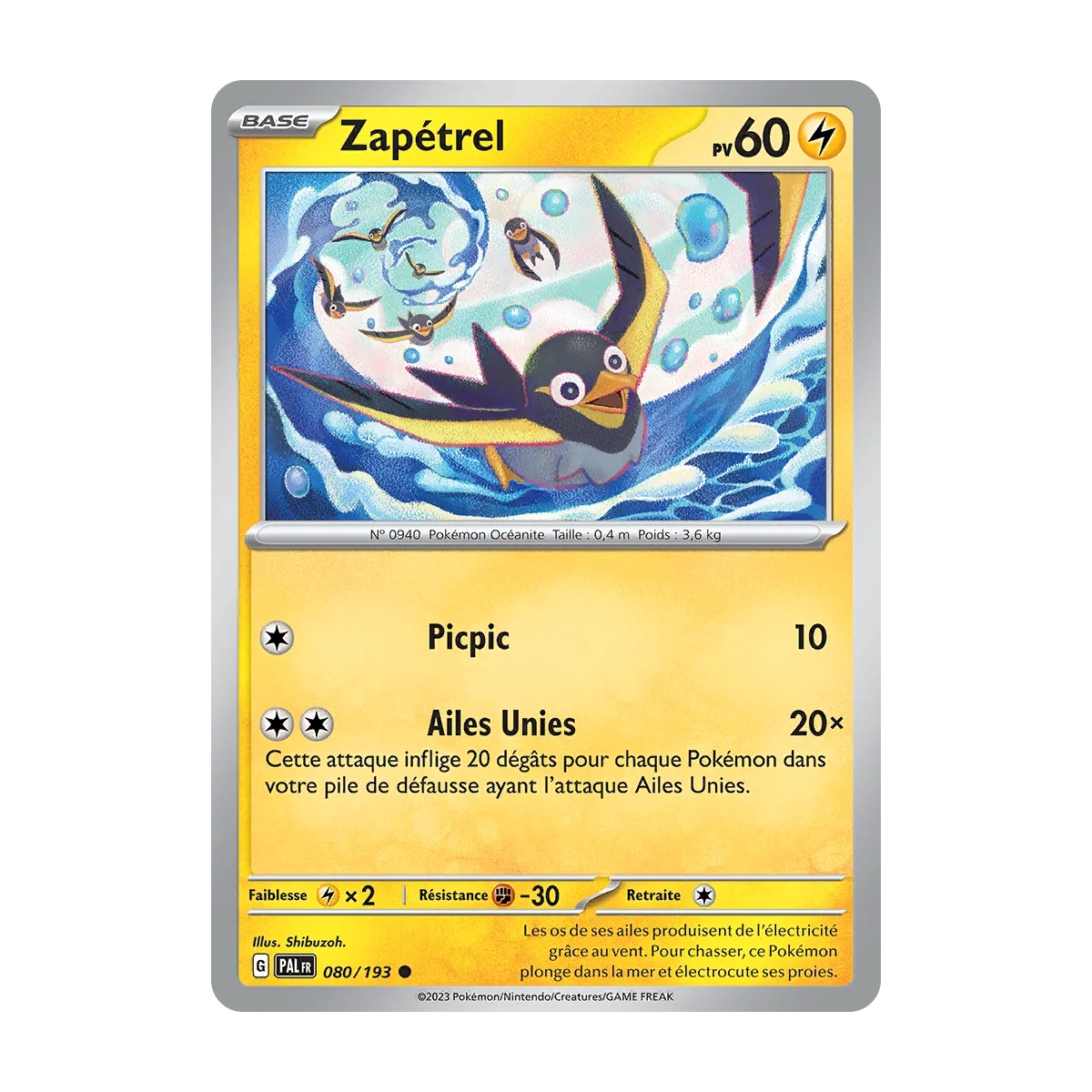 Zapétrel 080/193 : Joyau Commune (Brillante) de l'extension Pokémon Écarlate et Violet Évolutions à Paldea