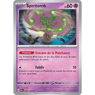 Spiritomb carte Rare Brillante Écarlate et Violet Évolutions à Paldea