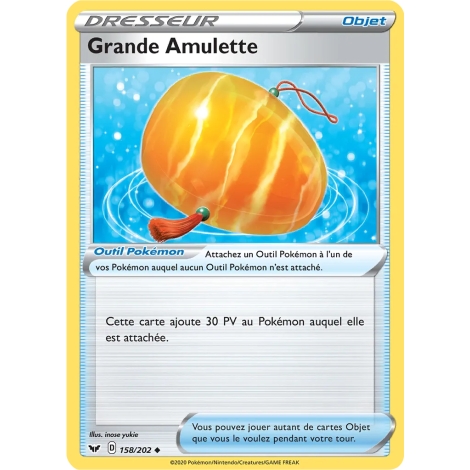 Découvrez Grande Amulette, carte Peu commune (Brillante) de la série Épée et Bouclier