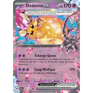 Dedenne 093/193 : Joyau Double rare de l'extension Pokémon Écarlate et Violet Évolutions à Paldea