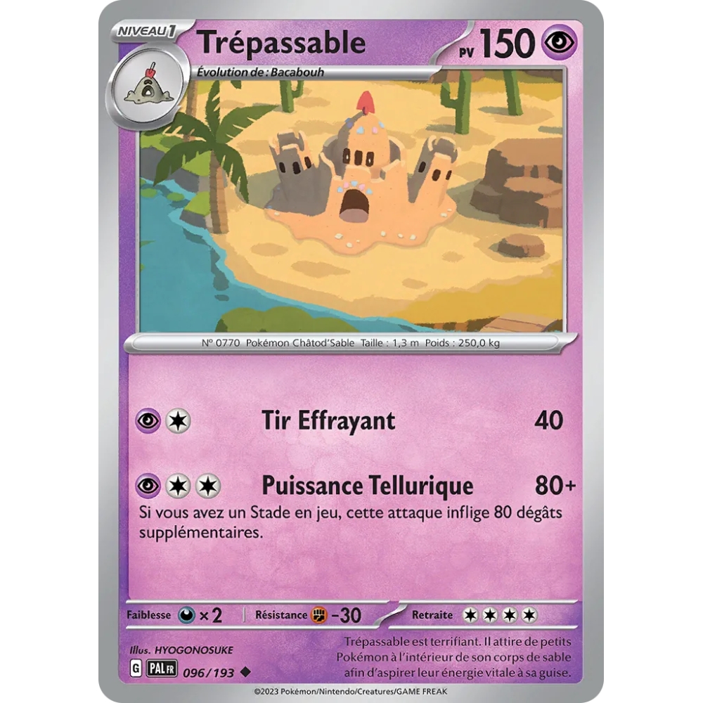 Carte Trépassable - Peu commune (Brillante) de Pokémon Écarlate et Violet Évolutions à Paldea 096/193