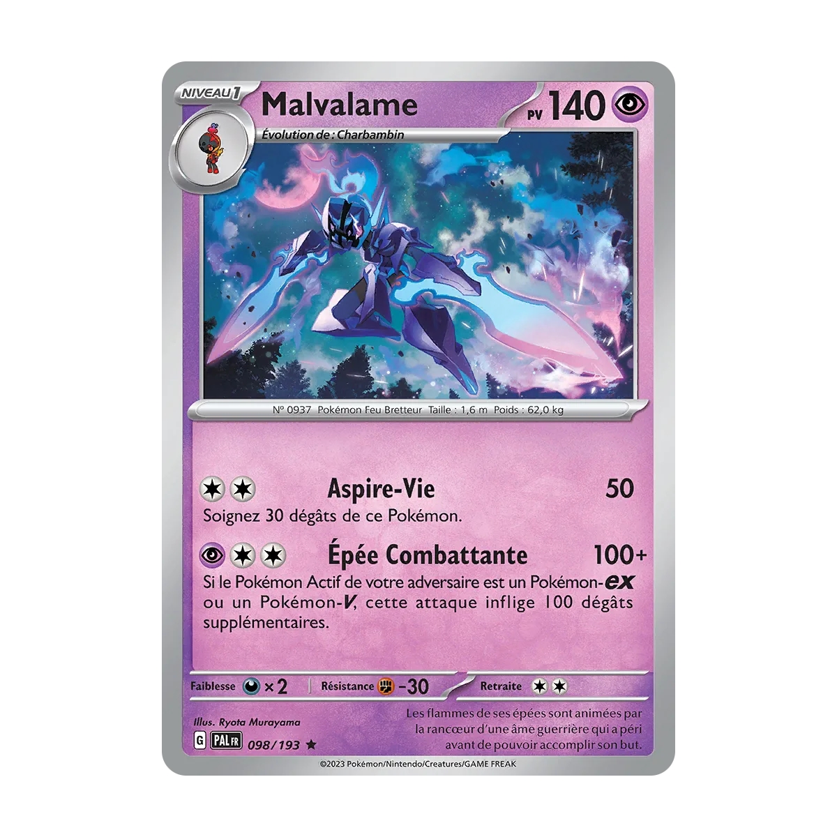 Malvalame carte Rare Brillante Écarlate et Violet Évolutions à Paldea