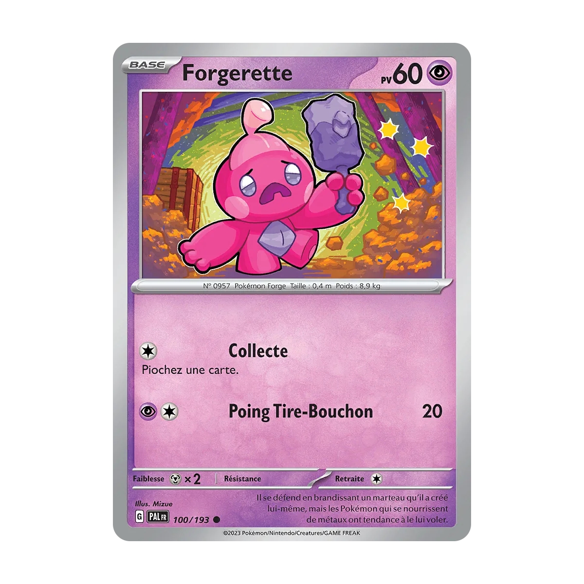 Forgerette 100/193 : Joyau Commune (Brillante) de l'extension Pokémon Écarlate et Violet Évolutions à Paldea