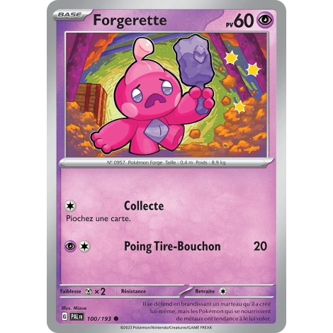 Forgerette 100/193 : Joyau Commune (Brillante) de l'extension Pokémon Écarlate et Violet Évolutions à Paldea