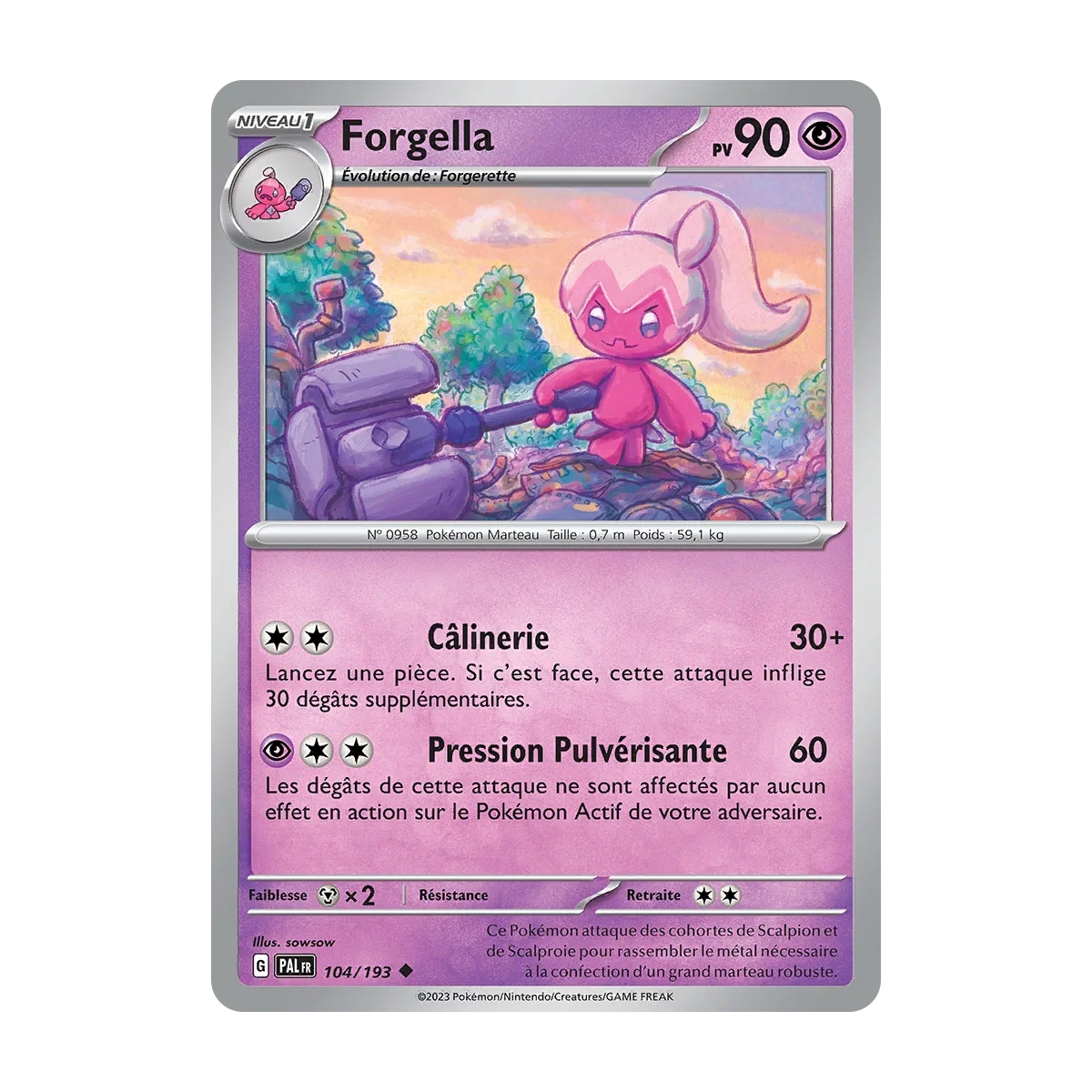 Forgella 104/193 : Joyau Peu commune (Brillante) de l'extension Pokémon Écarlate et Violet Évolutions à Paldea