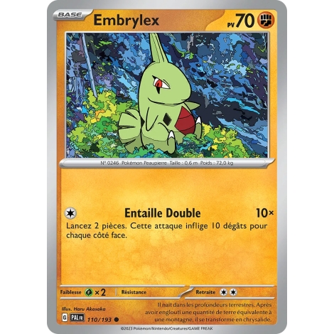 Embrylex 110/193 : Joyau Commune (Brillante) de l'extension Pokémon Écarlate et Violet Évolutions à Paldea