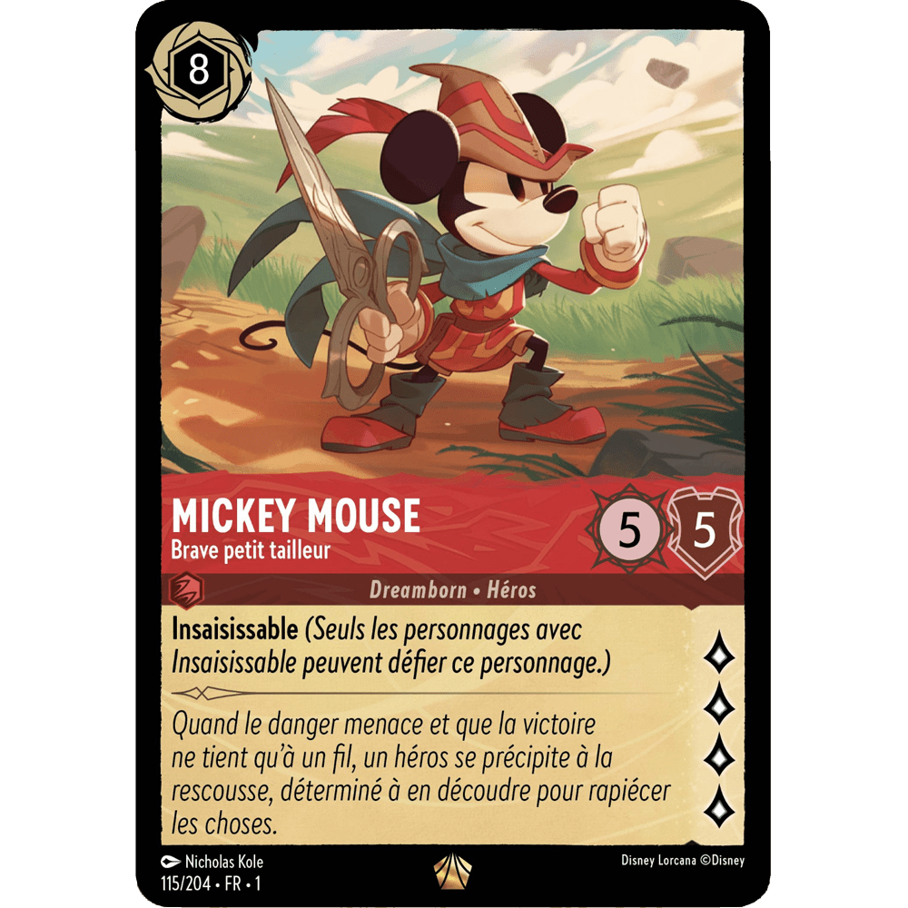 Mickey Mouse 115/204 : carte Lorcana