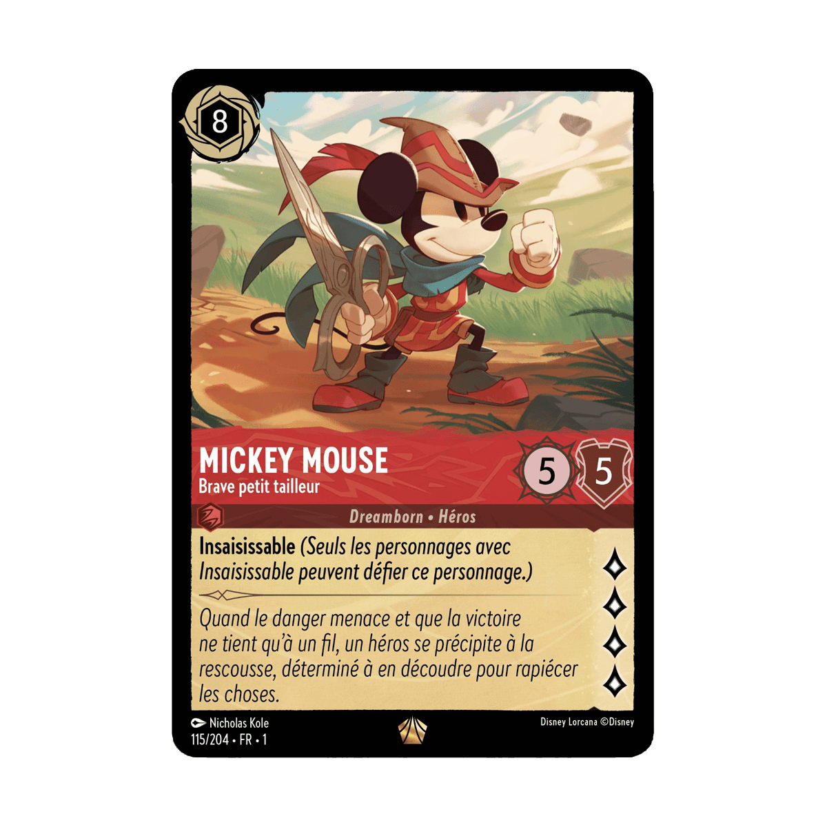 Mickey Mouse 115/204 : carte Lorcana