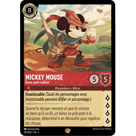 Mickey Mouse 115/204 : carte Lorcana