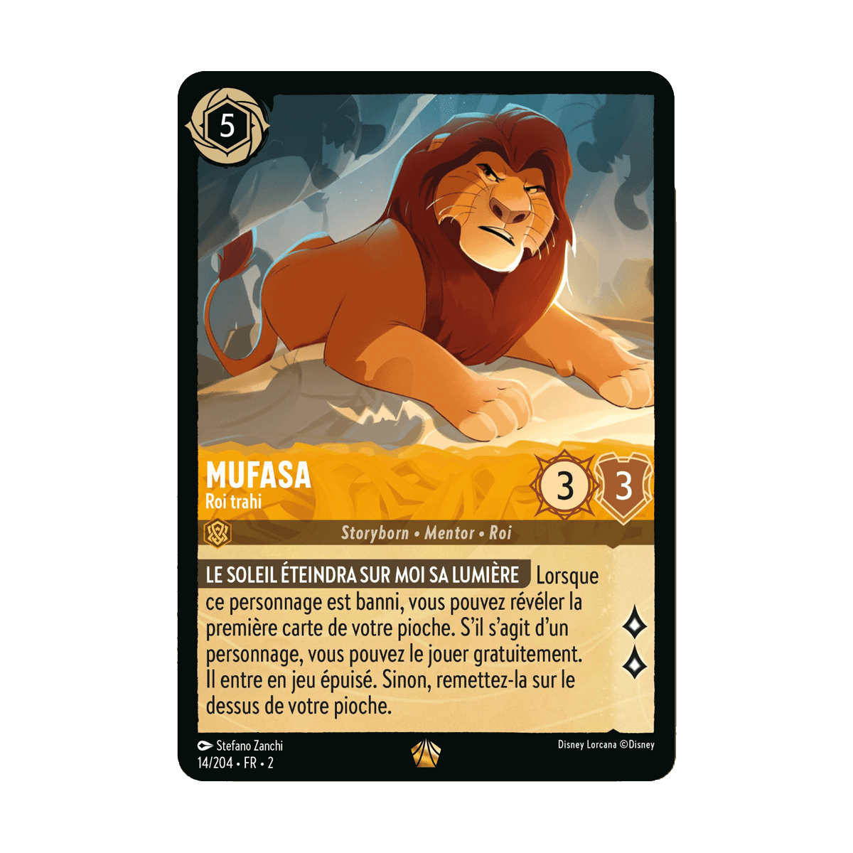 Mufasa, carte Légendaire de Lorcana