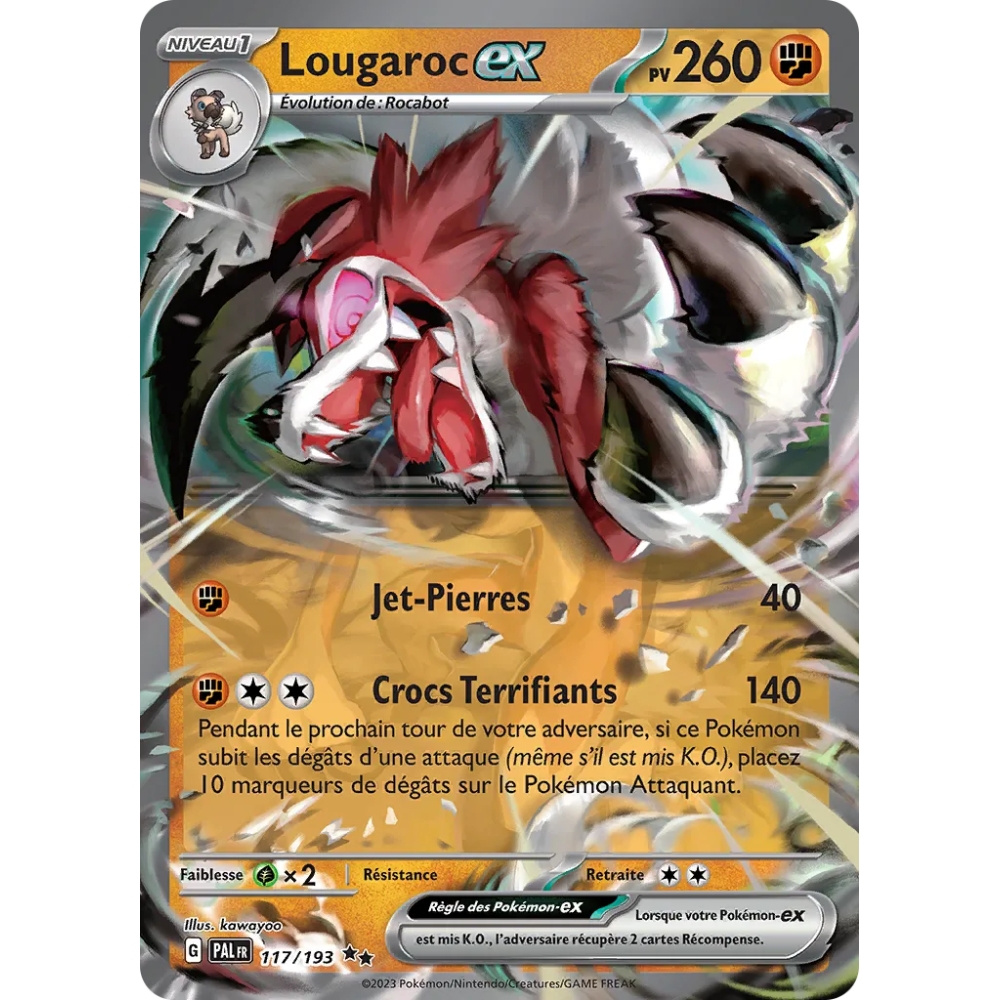 Lougaroc 117/193 : Joyau Double rare de l'extension Pokémon Écarlate et Violet Évolutions à Paldea