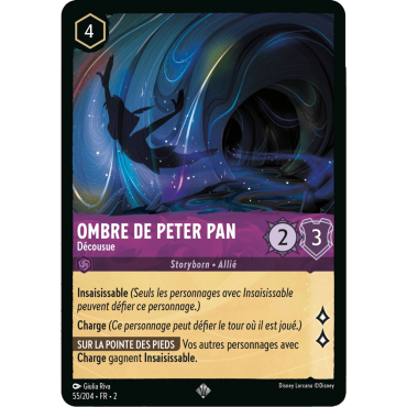 Ombre de Peter Pan, carte Super Rare de Lorcana