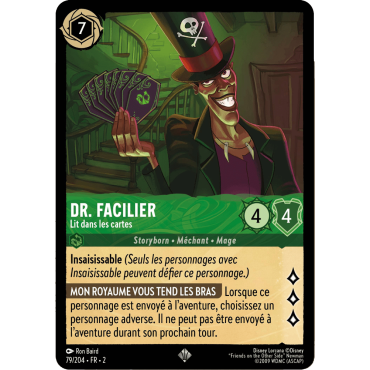 Dr. Facilier, carte Super Rare de Lorcana