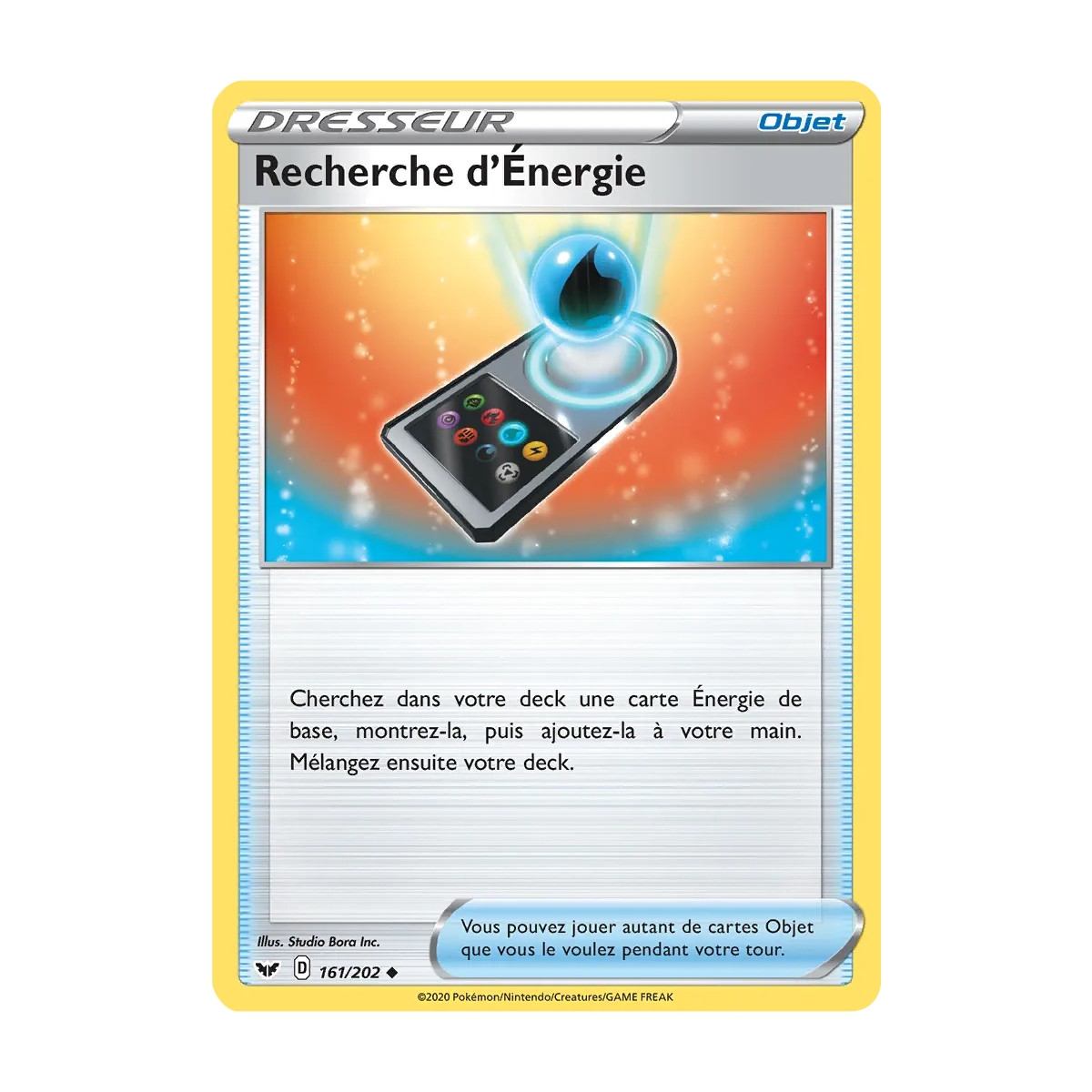 Carte Recherche d'Énergie - Peu commune (Brillante) de Pokémon Épée et Bouclier 161/202