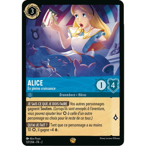 Alice, carte Légendaire de Lorcana